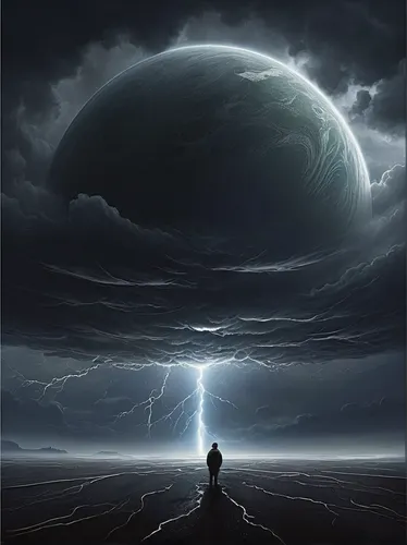 strom,sci fiction illustration,thunderstorm,fantasy picture,lightning storm,storm,space art,world digital painting,photomanipulation,the storm of the invasion,apocalypse,force of nature,photo manipulation,薄雲,san storm,phase of the moon,the end of the world,storm clouds,atmospheric phenomenon,thunderclouds,Conceptual Art,Sci-Fi,Sci-Fi 25