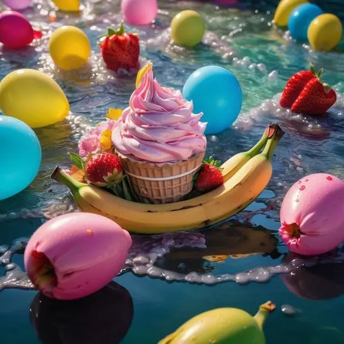 summer floatation,floatation,inflatable pool,kawaii ice cream,delight island,pineapple boat,Photography,Artistic Photography,Artistic Photography 08