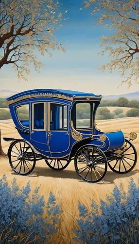 wooden carriage,blue pushcart,stagecoach,covered wagon,carriage,carrozza,Illustration,Black and White,Black and White 07