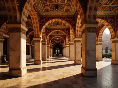 mezquita,arcaded,kunsthistorisches museum,corridor,archways,alcazar of seville,arcades,certosa di pavia,colonnades,porticos,cloistered,shahi mosque,archly,residenz,porticoes,colonnade,cloister,lateran,inside courtyard,umayyad palace