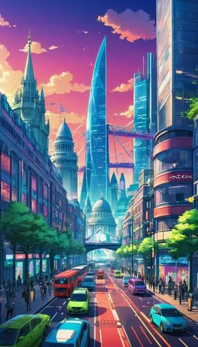 tokyo city,colorful city,tokyo,fantasy city,futuristic landscape,shinjuku,cityscape,odaiba,honolulu,osaka,city trans,shanghai,metropolis,umeda,futuristic,evening city,tokyo ¡¡,sky city,cities,city corner,Illustration,Japanese style,Japanese Style 03