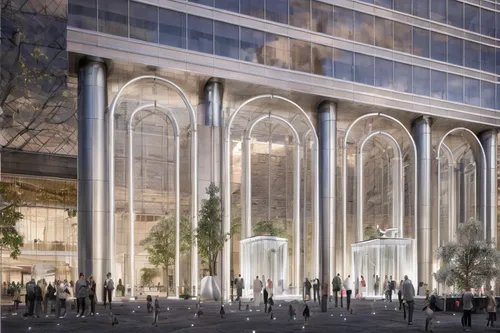 glass facade,glass facades,the boulevard arjaan,costanera center,hudson yards,palais de chaillot,qasr al watan,skyscapers,glass building,rockefeller plaza,revolving door,archidaily,inlet place,chrysle