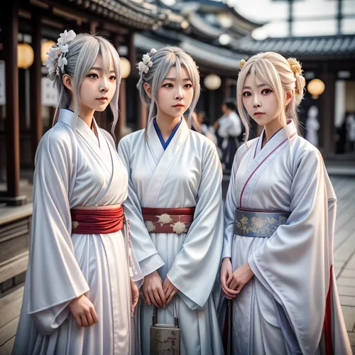 beautiful girls with katana,korean culture,hanbok,the three magi,anime japanese clothing,traditional costume,asian costume,kimonos,korean folk village,cosplay image,hanok,martial arts uniform,the thre