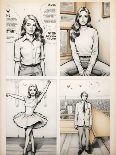 storyboards,sewing pattern girls,brautigan,male poses for drawing,storyboard,the girl studies press,Illustration,Vector,Vector 20