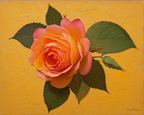 yellow orange rose,orange rose,peach rose,yellow rose background,gold yellow rose,orange roses,bicolored rose,bibernell rose,bicolor rose,flower painting,yellow rose,rose bloom,landscape rose,oil painting on canvas,rosa-sinensis,frame rose,red-yellow rose,rosa ' amber cover,gold-pink earthy colors,rosa,Conceptual Art,Oil color,Oil Color 16