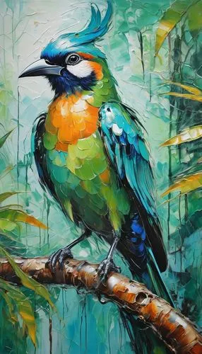 bird painting,kookaburra,kingfishers,aracama,kookabura,river kingfisher,oil painting,oil painting on canvas,birds on a branch,colorful birds,tui,birds on branch,fairywren,eurasian kingfisher,tanagers,nature bird,bird on branch,painting technique,pajaro,vogels,Conceptual Art,Oil color,Oil Color 10