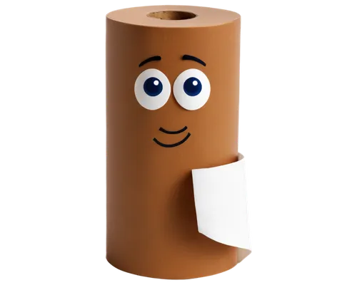 Brown poop, cartoon style, 3D shape, rounded edges, glossy texture, solitary, centered composition, bright lighting, humorous expression, toilet paper roll nearby, white background, comedic atmosphere