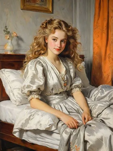 perugini,woman on bed,lucquin,girl in cloth,auguste,fragonard,Art,Classical Oil Painting,Classical Oil Painting 42