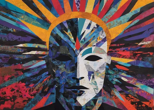 sun eye,shamanic,sun god,sun head,psychedelic art,shamanism,3-fold sun,third eye,the sun,multicolor faces,sun,pachamama,sunburst,christ star,helios,sol,boho art,reverse sun,light mask,inner light,Unique,Paper Cuts,Paper Cuts 07