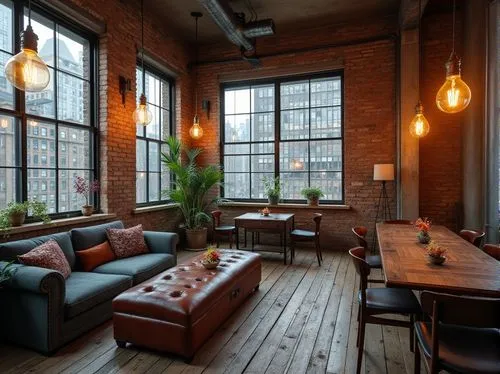 lofts,loft,redbrick,contemporary decor,seating area,brewpub,taproom,banquette,headhouse,millyard,brewhouse,breakfast room,patios,officine,lowertown,tribeca,red brick,wine bar,oddfellows,brownstone,Photography,General,Realistic