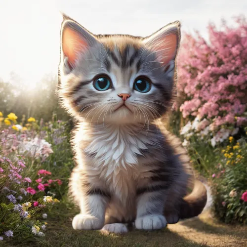 blossom kitten,cute cat,flower cat,cat with blue eyes,blue eyes cat,kitten,tabby kitten,ginger kitten,breed cat,little cat,european shorthair,cute animals,cute animal,cartoon cat,cat kawaii,cat image,