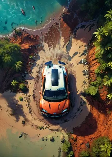 onrush,off-road car,overland,off-road vehicle,3d car wallpaper,off road vehicle,stranded,take-off of a cliff,explorer,off-road outlaw,off road,orange bay,island suspended,beached,autopia,sand road,deserticola,game car,shipwreck,planted car,Illustration,Realistic Fantasy,Realistic Fantasy 18