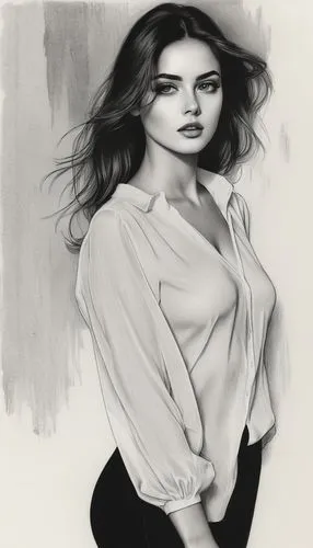 charcoal pencil,charcoal drawing,charcoal,pencil drawing,graphite,girl drawing,Illustration,Black and White,Black and White 30