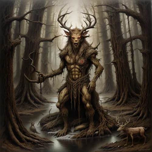 faun,manchurian stag,stag,forest animal,feral goat,forest man,druid,trioceros,minotaur,druids,horned,woodsman,daemon,devilwood,dryad,antler,paganism,shamanic,cervus elaphus,goatflower