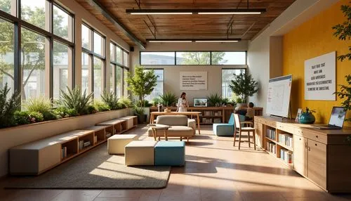 school design,modern office,children's interior,collaboratory,offices,staffroom,study room,ideacentre,creative office,mid century modern,therapy center,vitra,classrooms,montessori,lobby,conference room,nettl,meeting room,reading room,googleplex