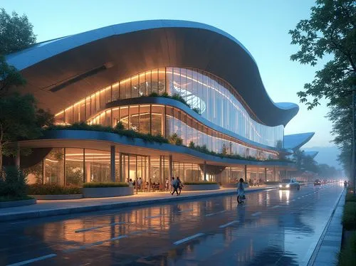 futuristic art museum,renderings,futuristic architecture,3d rendering,render,mercedes-benz museum,safdie,julliard,segerstrom,snohetta,skylon,bjarke,revit,modern architecture,glass facade,evagora,school design,futuristic landscape,hangzhou,zhangzhou,Photography,General,Realistic