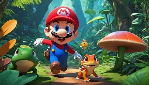 cartoon video game background,toadstools,platformers,pikmin,hipotecario,cartoon forest,super mario brothers,marios,toadstool,mushroom hat,poykio,kirkhope,caballeros,pmd,inocybe,paisanos,gamesradar,mario bros,celastraceae,game characters,Unique,3D,3D Character