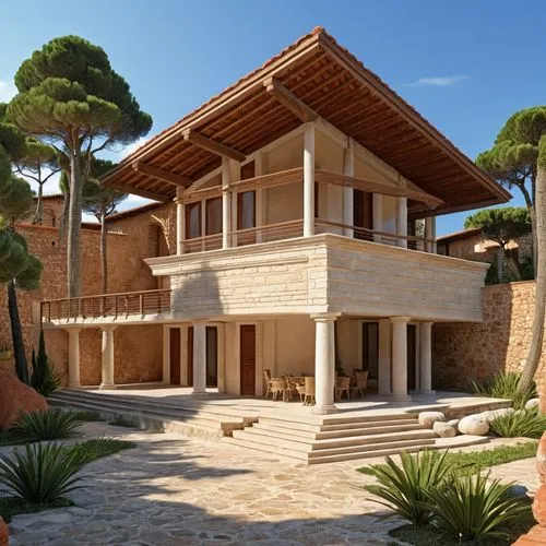 holiday villa,dunes house,timber house,3d rendering,viminacium,wooden house,casabella,modern house,tropical house,travertine,luxury property,villa,render,luxury home,hacienda,casitas,beautiful home,large home,chalet,summer house,Photography,General,Realistic