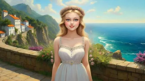 Masterpiece oil painting, epic scenery, vast European seaside
landscape, by Thomas Kinkade, by Bob Ross,eilonwy,margaery,celtic woman,galadriel,margairaz,jessamine,tuatha,rapunzel,sigyn,fantasy pictur