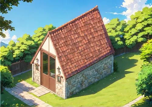 house roof,roof landscape,grass roof,house roofs,wooden roof,small house,little house,roof,red roof,tiled roof,slate roof,barn,roofs,gable field,studio ghibli,roofing,church painting,little church,hou