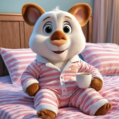 theodore,tittlemouse,pyjama,cute cartoon character,squeakquel,3d teddy,Photography,General,Realistic