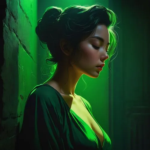 in green,green dress,sherine,chryste,tiana,emerald,Conceptual Art,Fantasy,Fantasy 28