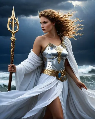 warrior woman,female warrior,lady justice,strong woman,athena,wind warrior,strong women,celtic woman,heroic fantasy,the sea maid,the zodiac sign pisces,goddess of justice,thracian,woman strong,fantasy woman,zodiac sign libra,celtic queen,justitia,woman power,god of the sea,Conceptual Art,Oil color,Oil Color 08