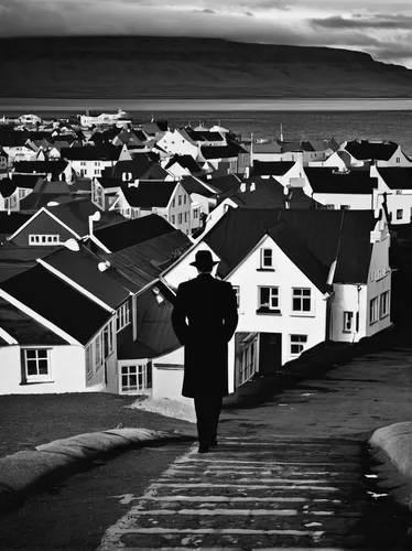 olle gill,shetland,icelandic houses,falkland islands,houses silhouette,orkney island,husavik,icelanders,blackandwhitephotography,reykjavik,breton,mull,hitch,stieglitz,nuuk,martin fisher,andreas cross,graeme strom,row of houses,george russell,Photography,Black and white photography,Black and White Photography 08