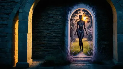 creepy doorway,doorway,church door,the threshold of the house,the door,fantasy picture,fairy door,portal,open door,front door,sci fiction illustration,blue door,in the door,world digital painting,door,fantasy art,hall of the fallen,threshold,garden door,haunted cathedral