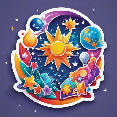 starcatchers,life stage icon,fairy galaxy,clipart sticker,christmas stickers,colorful stars,Unique,Design,Sticker