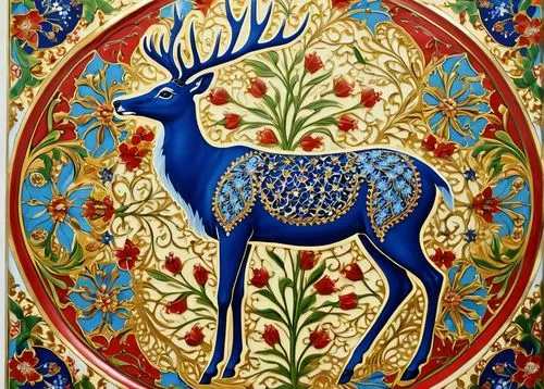 european deer,heraldic animal,deer illustration,cervus,stag,elk,Art,Artistic Painting,Artistic Painting 01