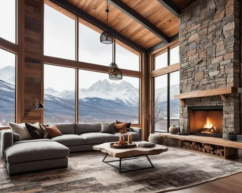 alpine style,fire place,the cabin in the mountains,fireplace,fireplaces,chalet,house in the mountains,house in mountains,warm and cozy,coziness,mountain hut,winter house,log fire,beautiful home,living room,verbier,log cabin,log home,avalanche protection,wood stove,Illustration,Retro,Retro 20