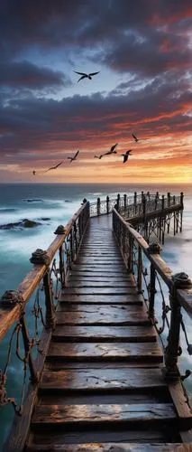 wooden pier,fishing pier,wooden bridge,old pier,boardwalks,old jetty,boardwalk,pier,jetty,seascape,full hd wallpaper,on the pier,burned pier,dock,stiltsville,walkway,windows wallpaper,landscapes beautiful,sea landscape,horizons,Illustration,Paper based,Paper Based 13