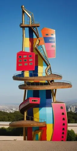 public art,steel sculpture,sculpture park,play tower,sculptor ed elliott,street furniture,garden sculpture,scuplture,lifeguard tower,animal tower,viareggio,art object,stacked containers,allies sculptu