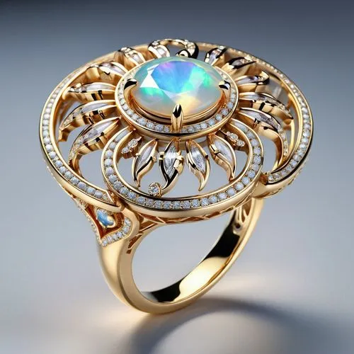 colorful ring,moonstone,mouawad,gemology,engagement ring,golden ring,Unique,3D,3D Character