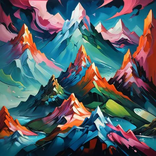 mountains,colorful background,mountain scene,mountain landscape,high mountains,moutains,Conceptual Art,Fantasy,Fantasy 21