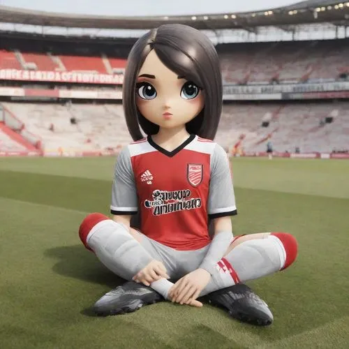 a doll sitting in the middle of a stadium,bergkamp,muangthong,benfica,rosicky,arteta,kallstrom