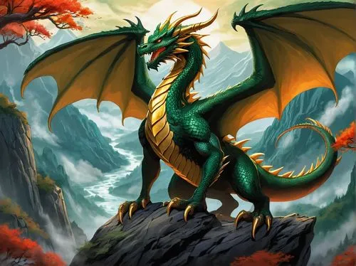 dragon of earth,green dragon,painted dragon,charizard,forest dragon,dragon li,dragon,black dragon,wyrm,draconic,dragon fire,dragon design,fire breathing dragon,golden dragon,dragons,heroic fantasy,gryphon,dragon bridge,patrol,chinese dragon,Illustration,American Style,American Style 13