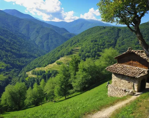 pyrenees,south tyrol,mountain hut,haute-savoie,eastern pyrenees,romania,slovenia,carpathians,alpine region,lombardy,valais,house in mountains,east tyrol,val bavona,alpine pastures,styria,ticino,house in the mountains,south-tirol,tyrol,Art,Classical Oil Painting,Classical Oil Painting 21