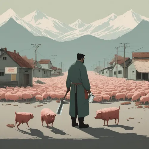 counting sheep,the sheep,farmer,livestock,shepherd,farmers,wool pig,salt pasture,farms,farming,flock of sheep,north korea,rural,shepherd romance,sheep shearer,man in pink,flock home,game illustration,alpine pastures,east-european shepherd,Illustration,Japanese style,Japanese Style 08