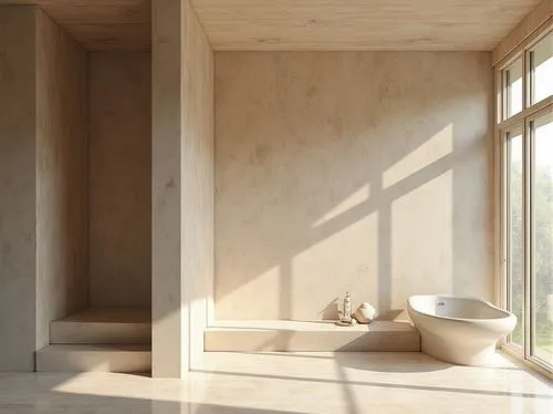 modern minimalist bathroom,travertine,bath room,marazzi,luxury bathroom,bathroom,banyo,bathtub,zumthor,corian,wooden windows,bagno,washbasin,daylighting,anastassiades,associati,ceramiche,natural stone,rough plaster,translucency,Photography,General,Realistic