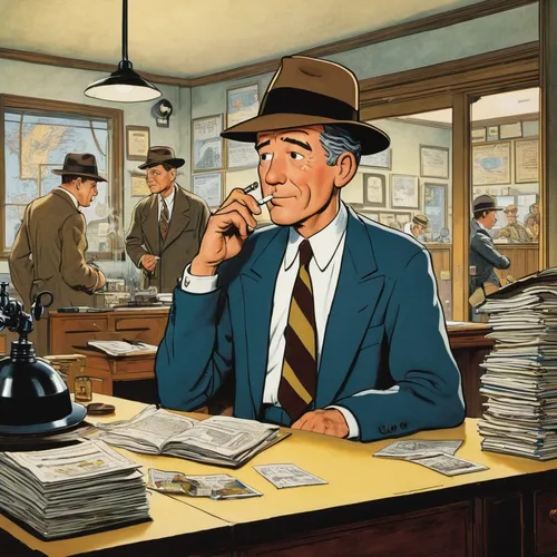 mail clerk,white-collar worker,ford motor company,switchboard operator,vintage illustration,bookkeeper,telegram,inspector,receptionist,bank teller,packard station sedan,clerk,attorney,accountant,tailor,civil servant,stock broker,consulting room,inquiries,administrator,Illustration,Children,Children 05