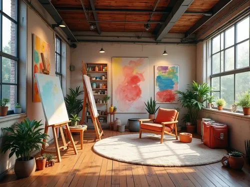 loft,aqua studio,atelier,paintings,artspace,flower painting,meticulous painting,sunroom,art gallery,studio light,creative office,in a studio,art academy,painting technique,painting,the living room of a photographer,studios,art painting,gallery,easels,Photography,General,Realistic