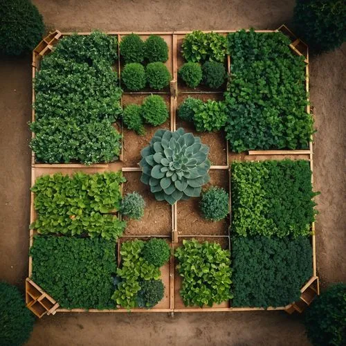 vegetables landscape,gardens,garden of plants,vegetable garden,from above,botanical square frame,fibonacci,view from above,green garden,overhead shot,aerial landscape,roof landscape,kitchen garden,drone image,green plants,aerial shot,garden elevation,garden,garden design sydney,bird's-eye view,Photography,General,Cinematic