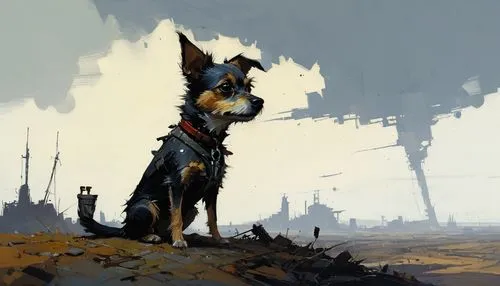 nuka,watchdog,stray dog,desert fox,black shepherd,jackal,wild dog,dogmeat,foxhound,dog illustration,shibergan,companion dog,heeler,canine,wasteland,daxter,shepherd mongrel,abandoned dog,wastelands,shepherd,Conceptual Art,Sci-Fi,Sci-Fi 01