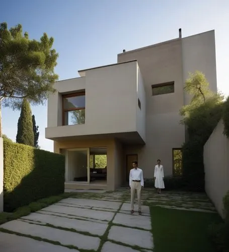 The sleek silhouette of a futuristic house is accentuated by the bold, thick hues of green contrasting against the fierce backdrop of a tall, earthy building. The streets below are dark and shrouded, 