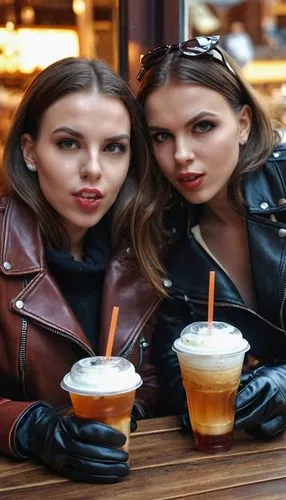 leather jacket,sip,iced coffee,olsens,pleather,frappuccinos,Photography,General,Realistic