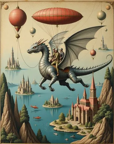 A fascinating and detailed painting in a mixed style of medieval cartography, an illustrated manuscript with elements of a medieval bestiary with numerous small details and gothic cyber futurism. The 