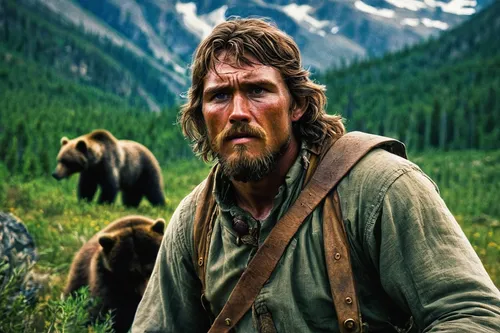 east-european shepherd,bohemian shepherd,mountaineer,viking,drover,woodsman,el capitan,mountain guide,western film,denali,grizzly,the wanderer,neanderthal,grizzly bear,thorin,american frontier,the spirit of the mountains,vikings,shepherd,farmer in the woods,Art,Classical Oil Painting,Classical Oil Painting 04