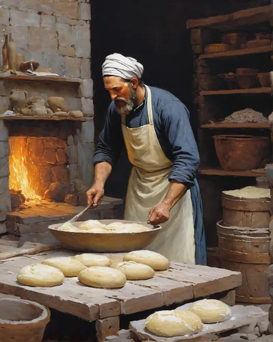 flour production,chapati,naan,khachapuri,lavash,kolach,hard dough bread,flat bread,artisan,baking bread,bağlama,bakpia,flatbread,lahmacun,tortillas,adana kebabı,pane carasau,turkish specialty,roti,knead,Art,Classical Oil Painting,Classical Oil Painting 12